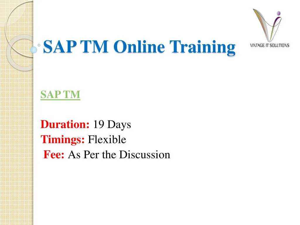 sap tm online training