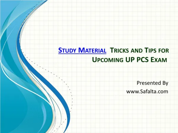 Study Material Tricks and Tips for Upcoming UP PCS Exam