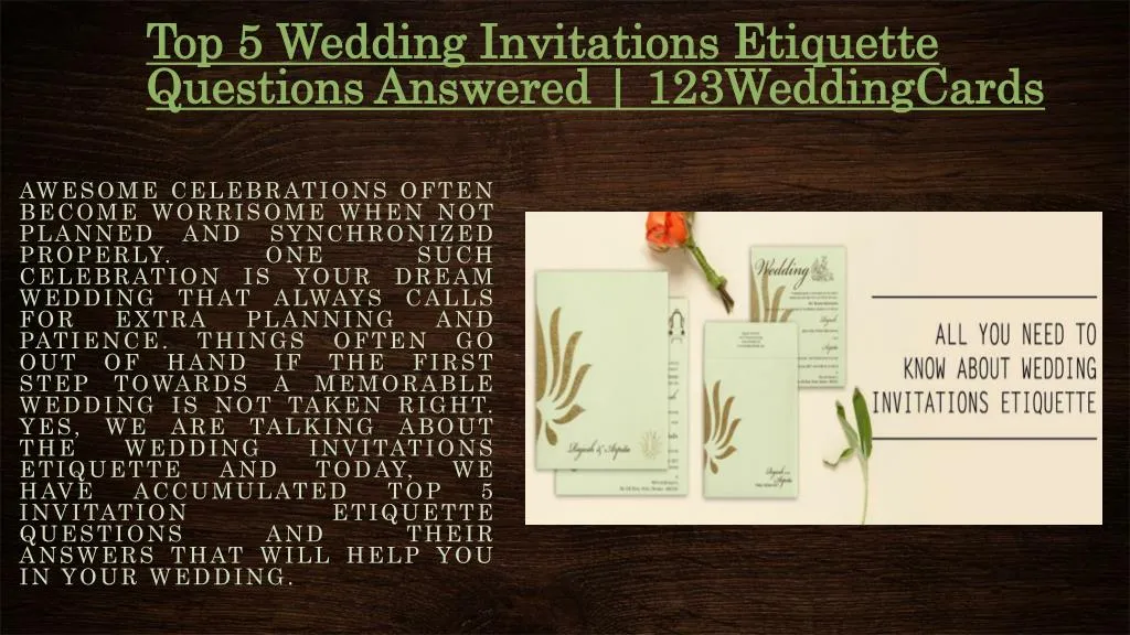 top 5 wedding invitations etiquette questions answered 123weddingcards