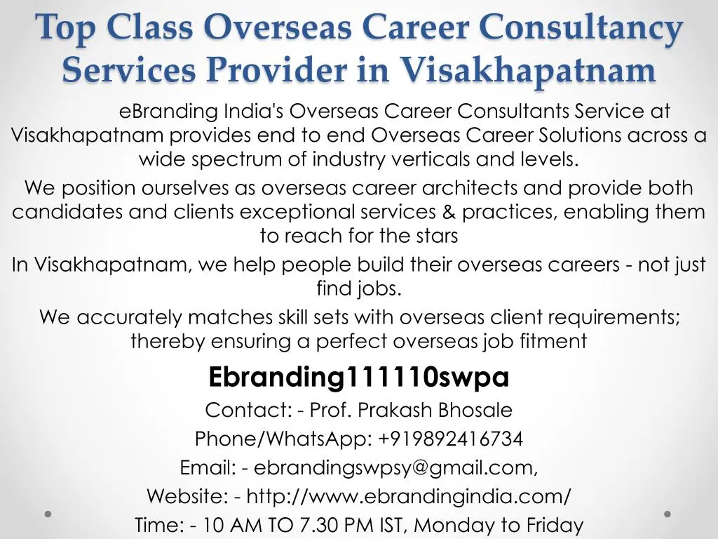 top class overseas career consultancy services provider in visakhapatnam