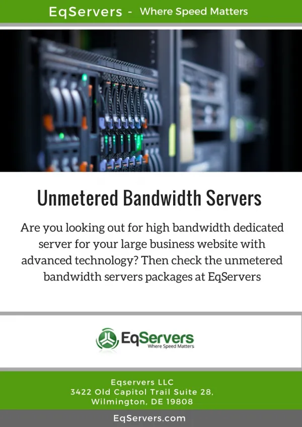 Unmetered Bandwidth Servers