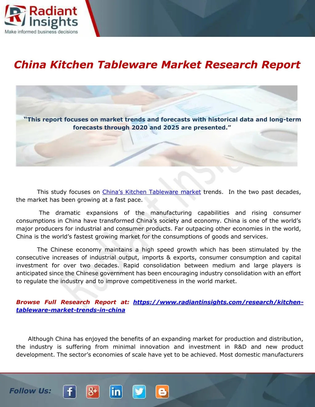 china kitchen tableware market research report