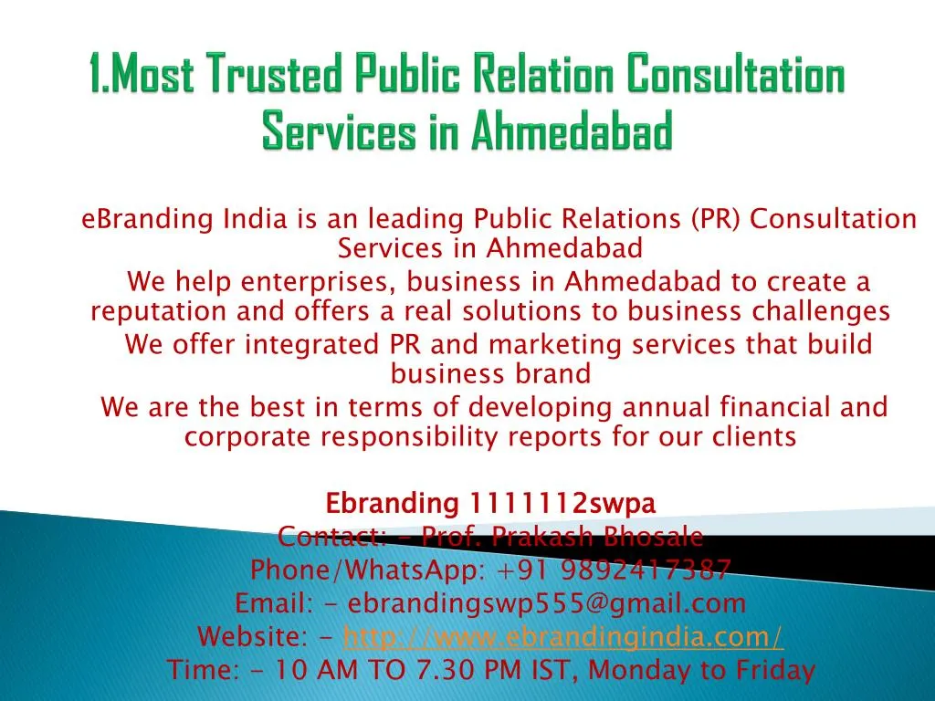 1 most trusted public relation consultation services in ahmedabad