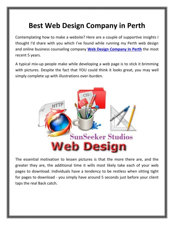Best Web Design Company In Perth | SunSeekerStudios