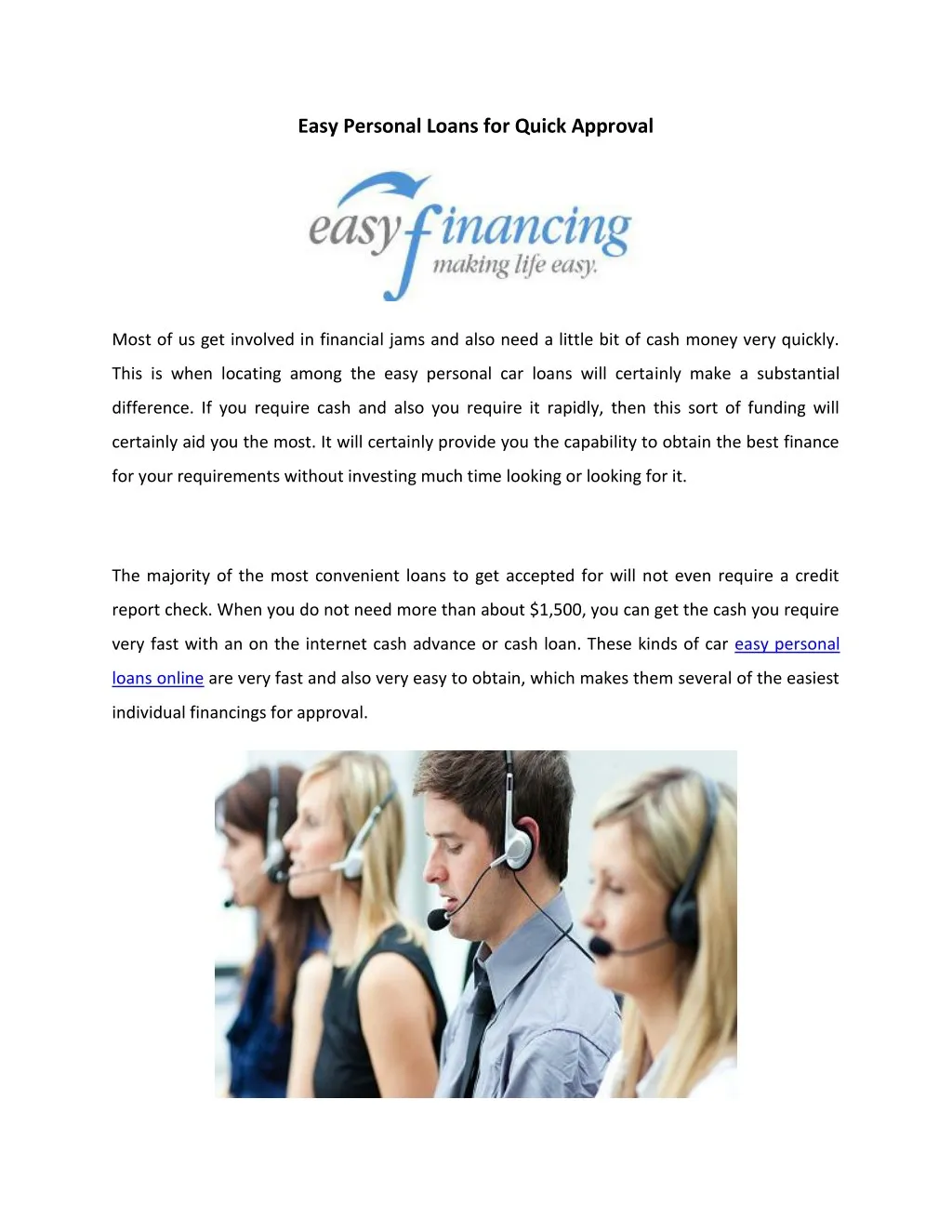 easy personal loans for quick approval