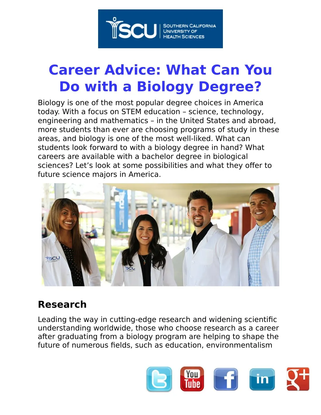 career advice what can you do with a biology