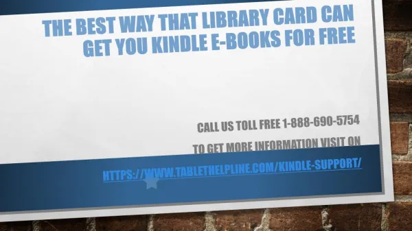 The best Way That Library Card Can Get You Kindle E-Books For Free
