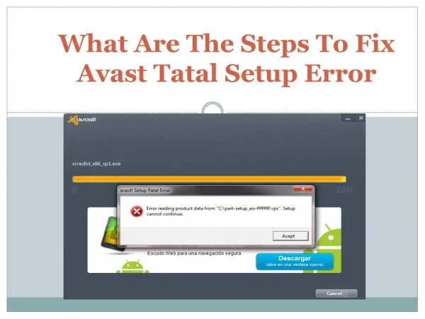 What are the steps to fix Avast fatal setup error