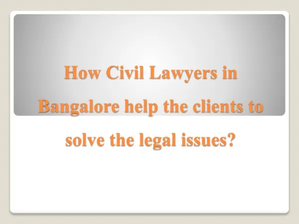 Legal aid offered by the Property Lawyers in Bangalore
