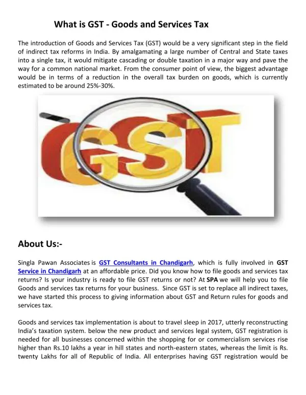 GST Consultants in Chandigarh