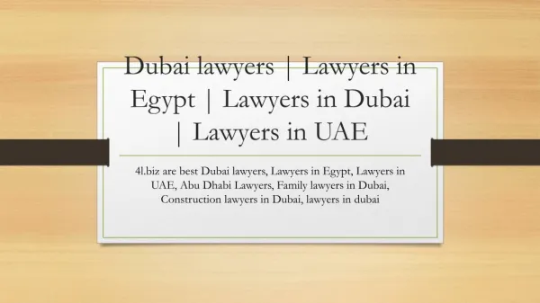 Dubai lawyers | Lawyers in Egypt | Lawyers in Dubai | Lawyers in UAE