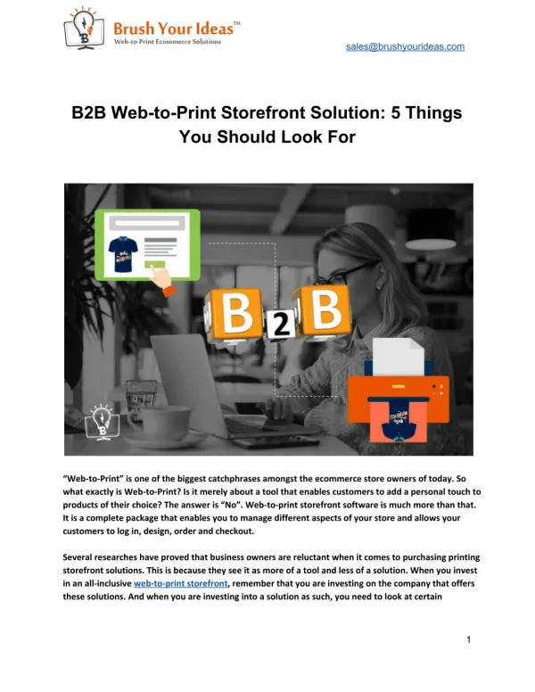 B2B Web-to-Print Storefront Solution: 5 Things You Should Look For
