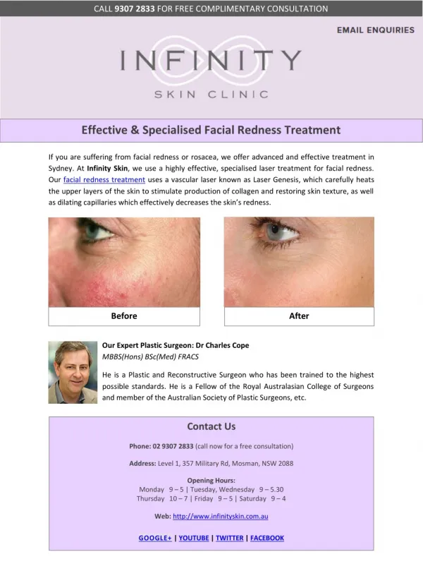 Effective & Specialised Facial Redness Treatment