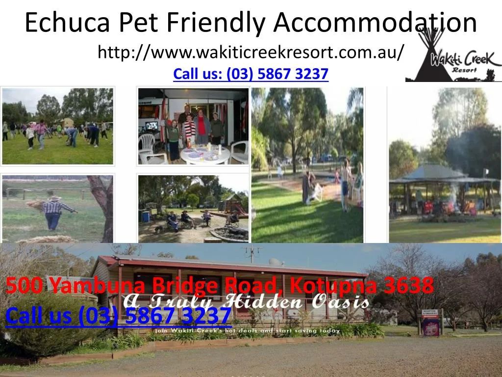 echuca pet friendly accommodation http www wakiticreekresort com au call us 03 5867 3237