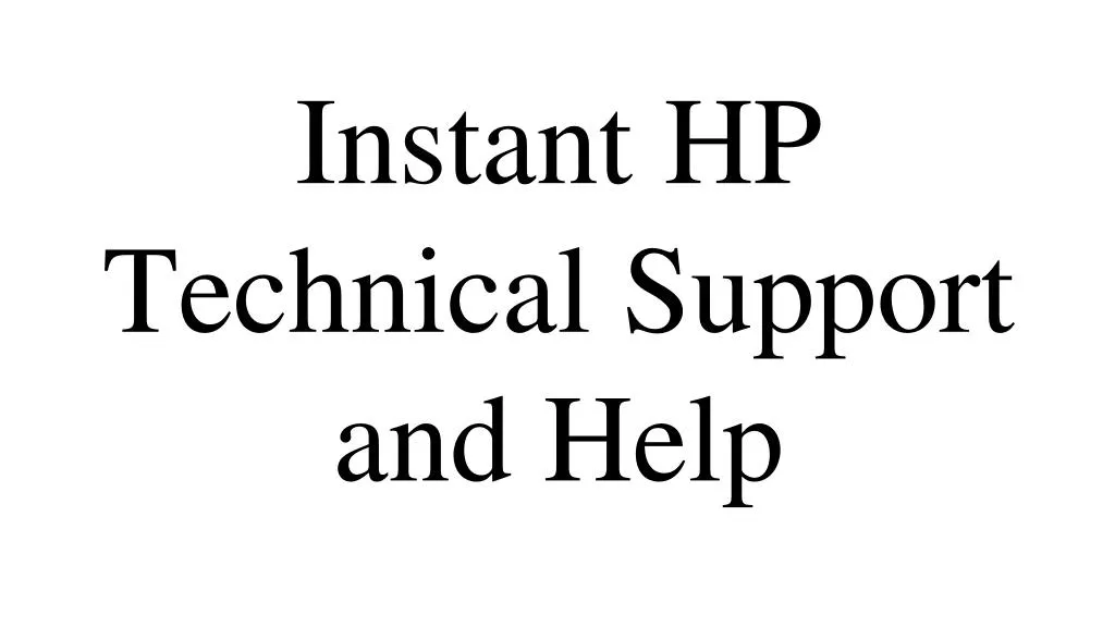 instant hp technical support and help