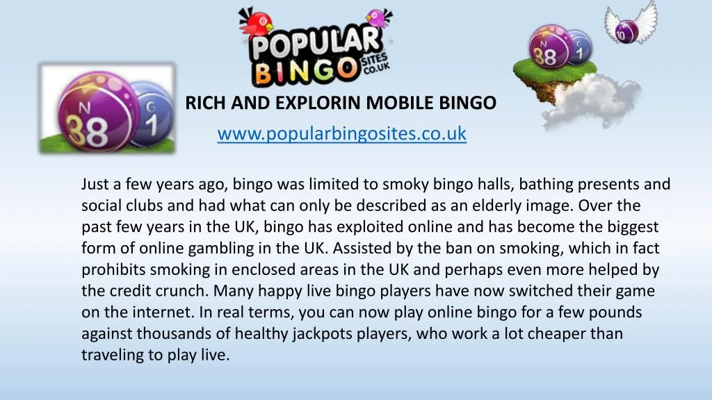rich and explorin mobile bingo