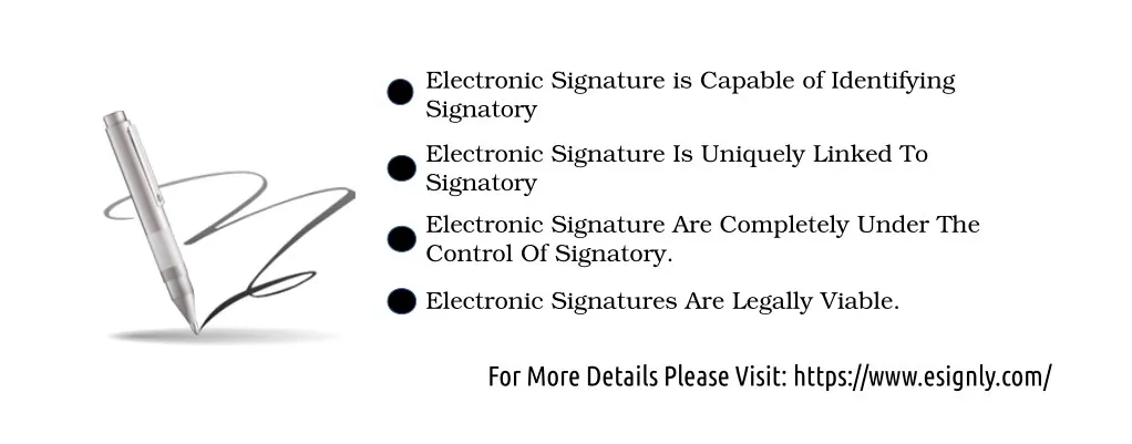 electronic signature is capable of identifying