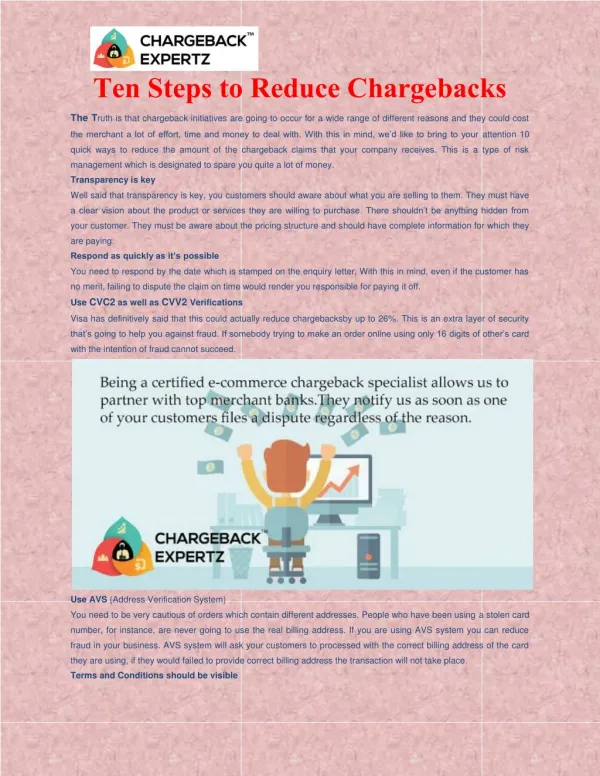 Ten Step of Reduce Chargeback