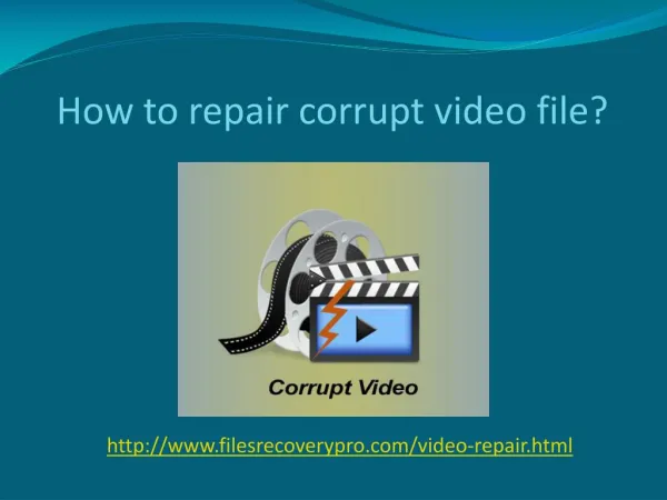 Repair corrupt video file for Mac