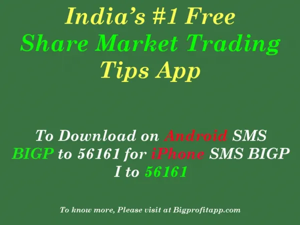 The Most Trusted share Market Tips App in India