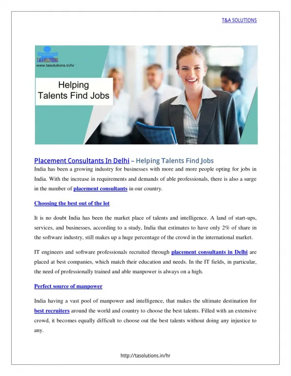 Helping talents Find Jobs