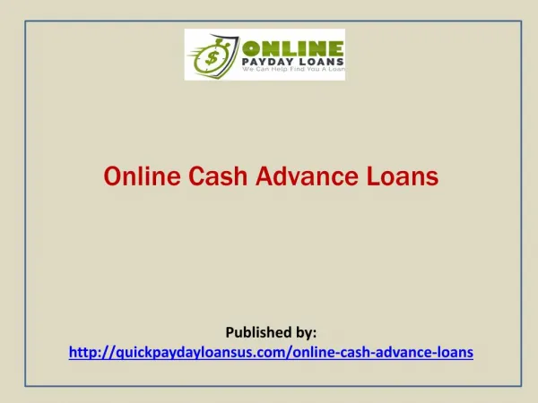 Online Payday Loan Service