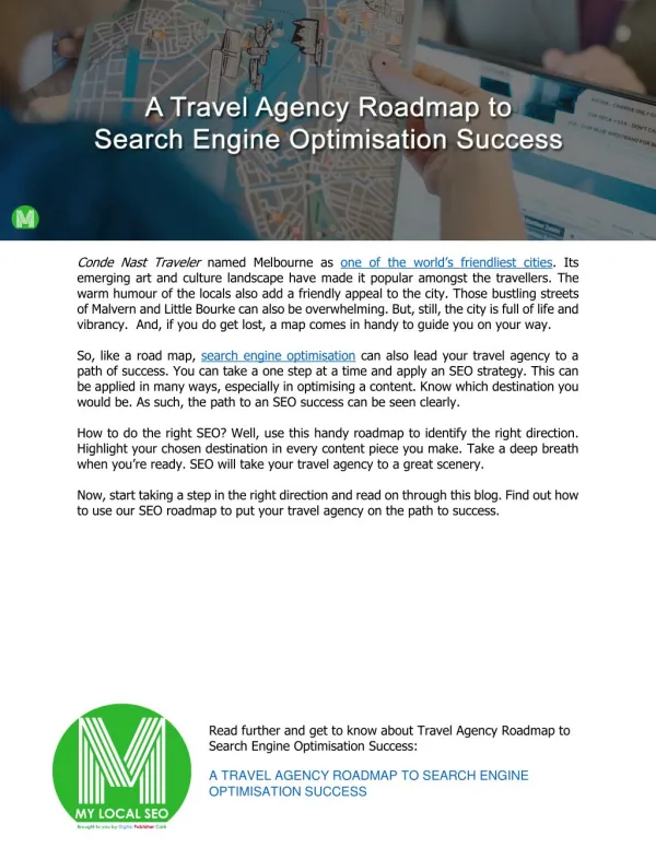 A Travel Agency Roadmap to Search Engine Optimisation Success