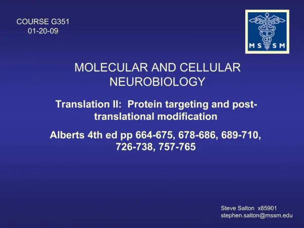 MOLECULAR AND CELLULAR NEUROBIOLOGY