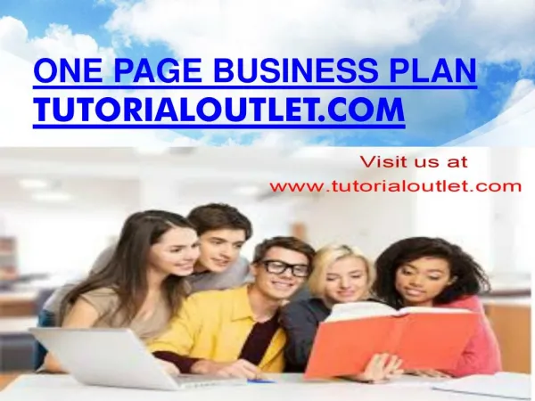 One Page business plan