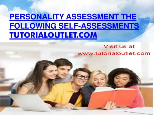 Personality Assessment following self-assessments