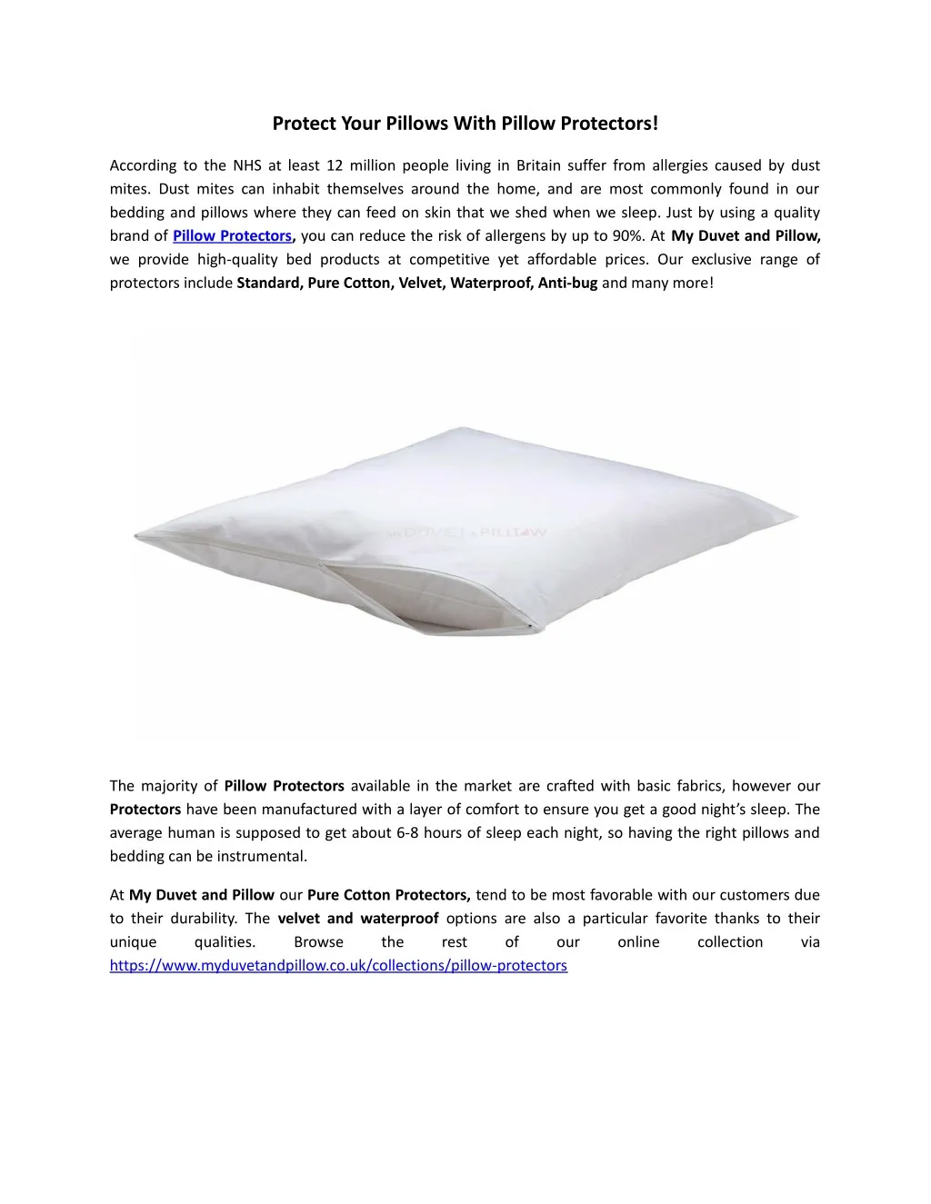 protect your pillows with pillow protectors