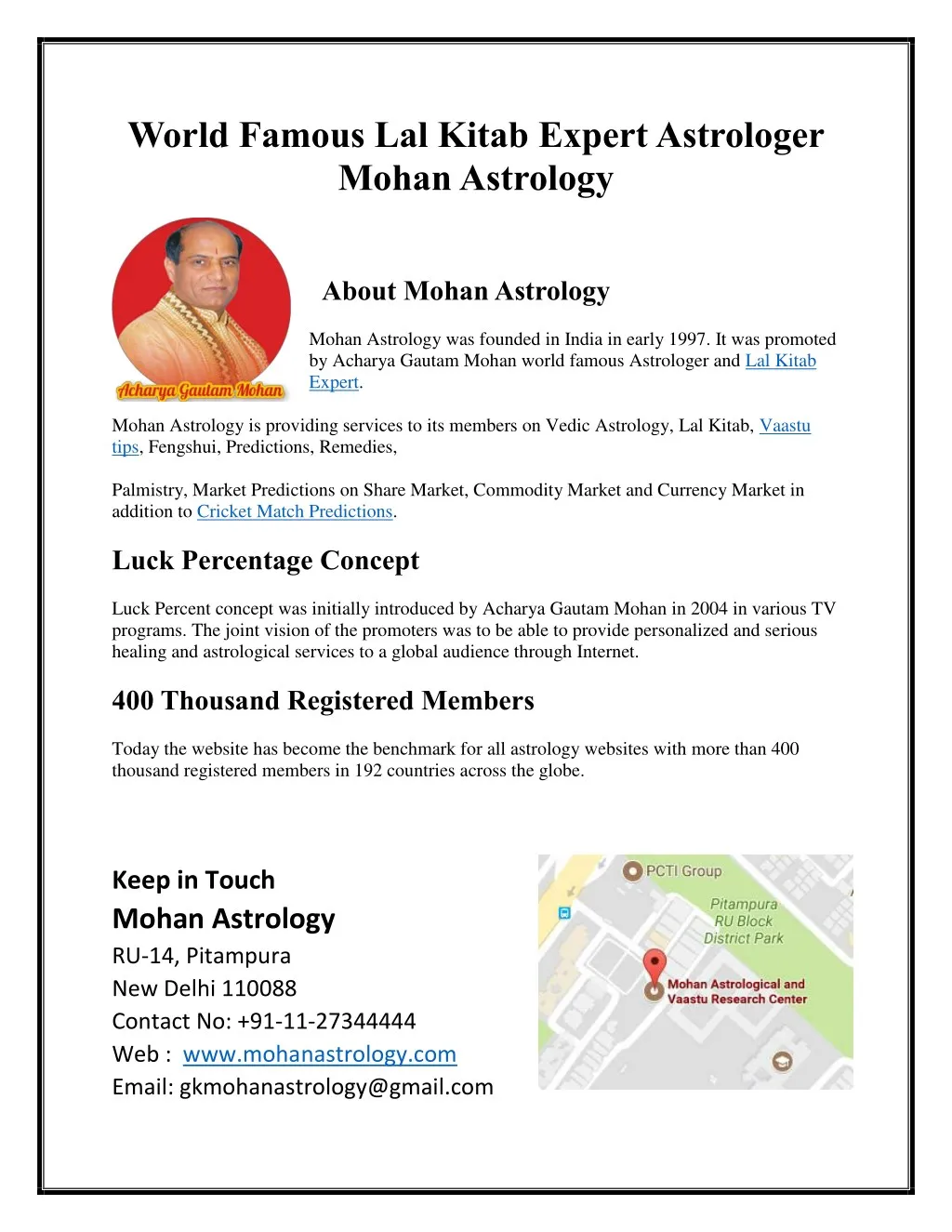 world famous lal kitab expert astrologer mohan