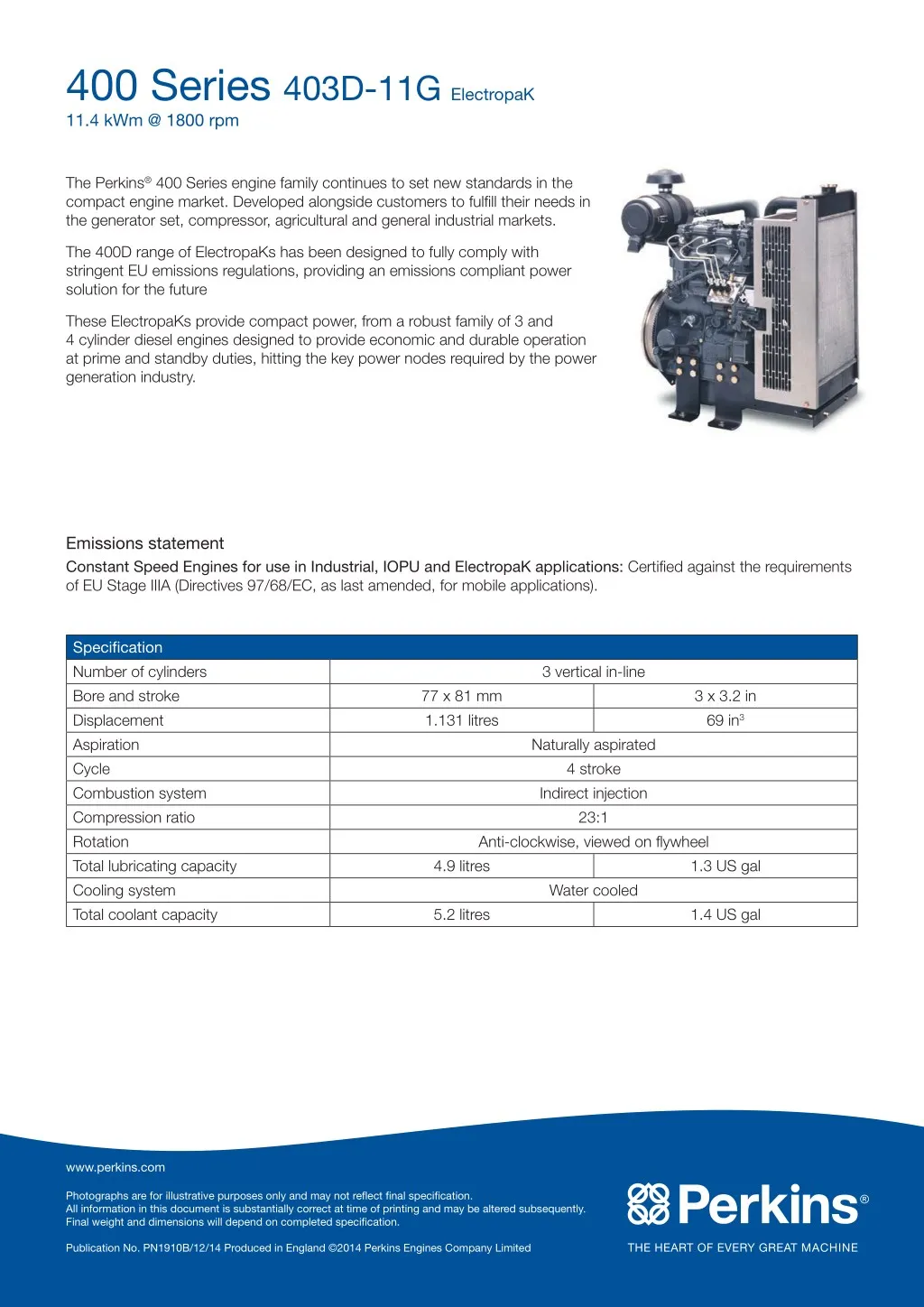 400 series 403d 11g electropak 11 4 kwm @ 1800 rpm