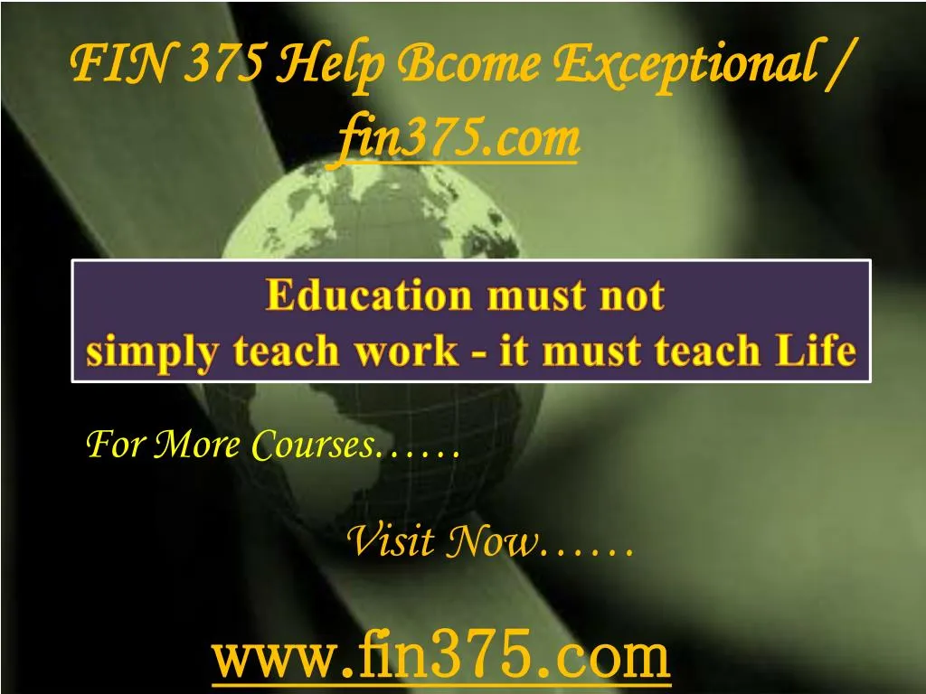 fin 375 help bcome exceptional fin375 com