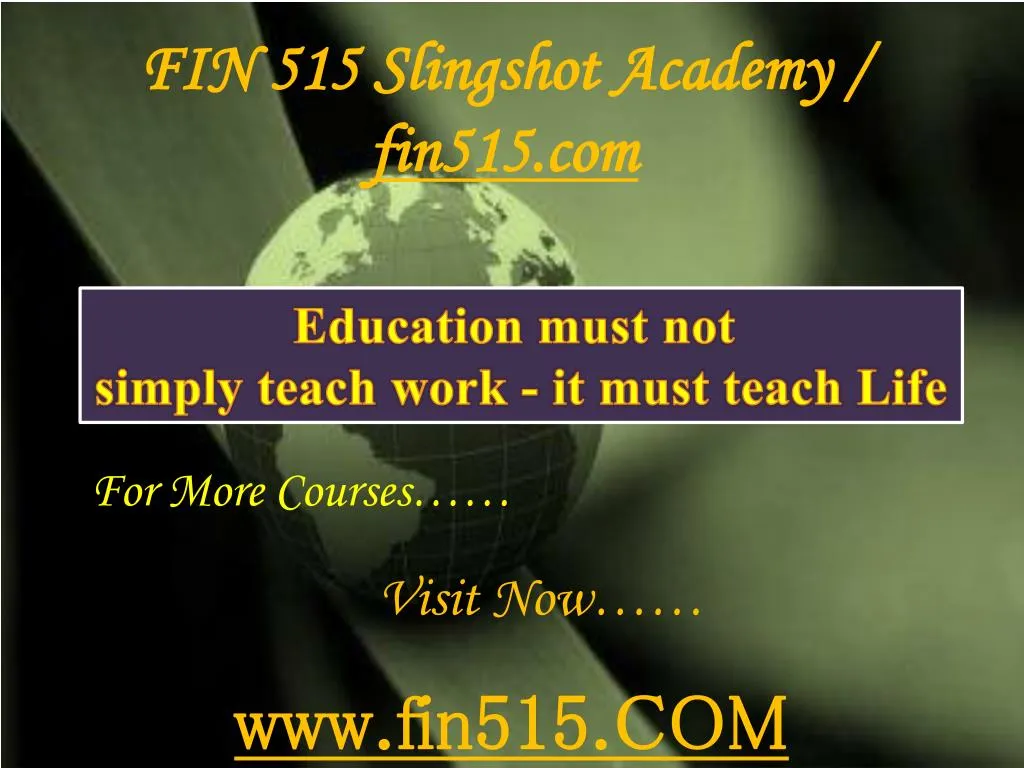 fin 515 slingshot academy fin515 com