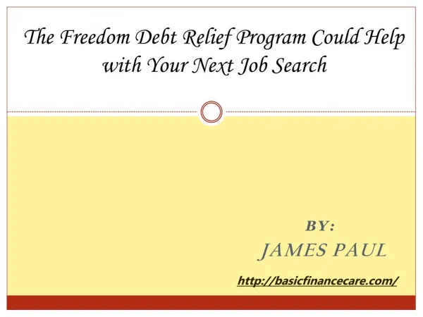 The Freedom Debt Relief Program Could Help with Your Next Job Search