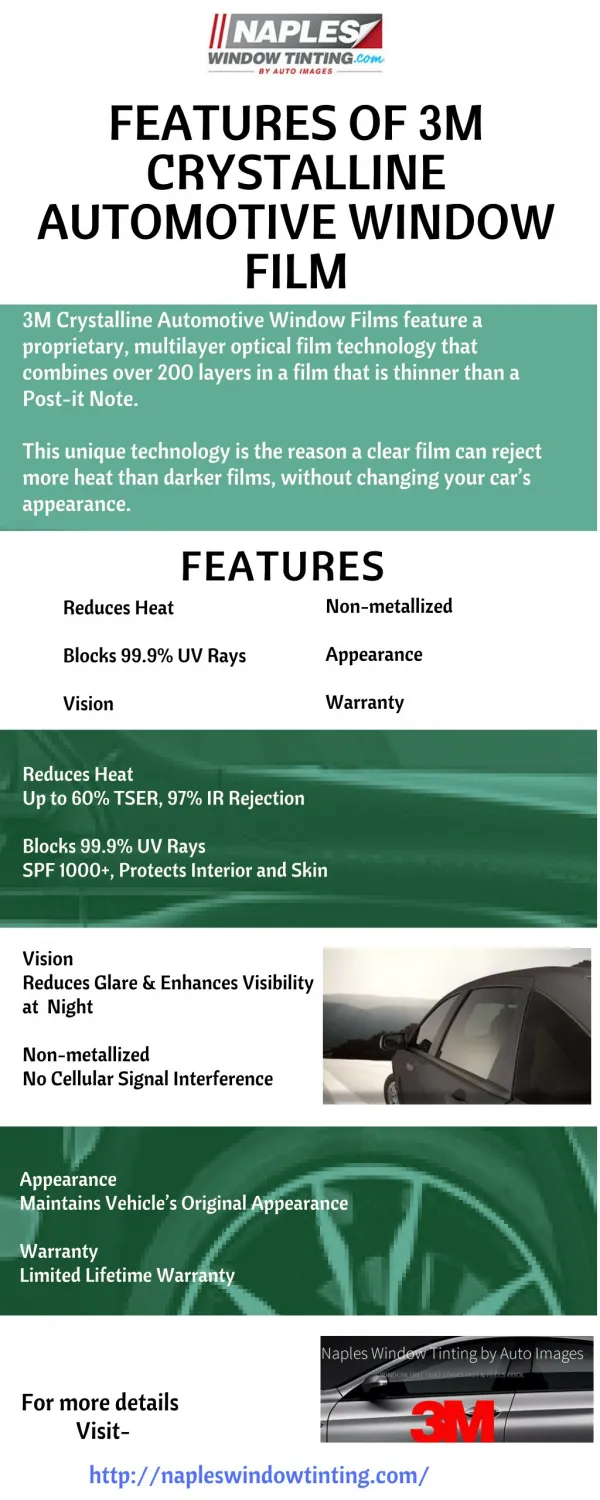 Features of 3M Crystalline Automotive Window Film