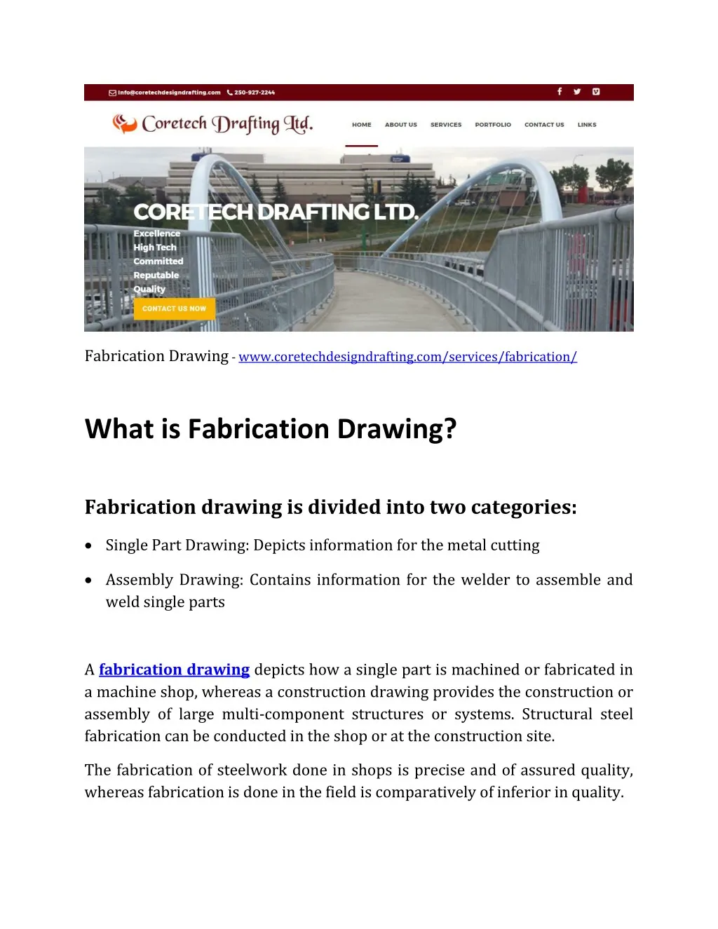 fabrication drawing www coretechdesigndrafting
