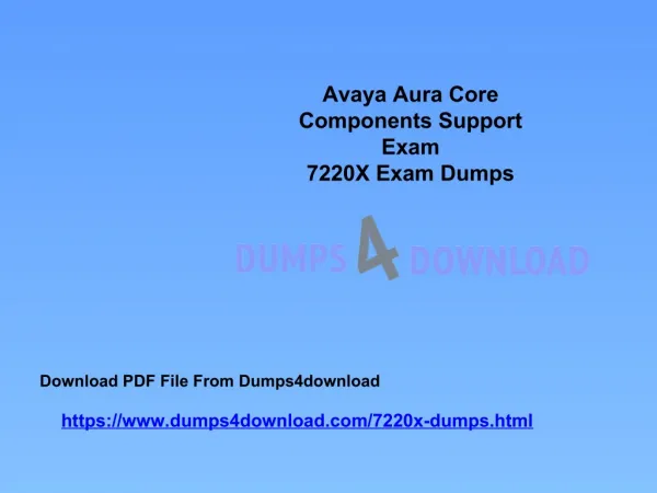 Avaya Actual 7220X Exam Dumps Questions | 7220X Dumps PDF