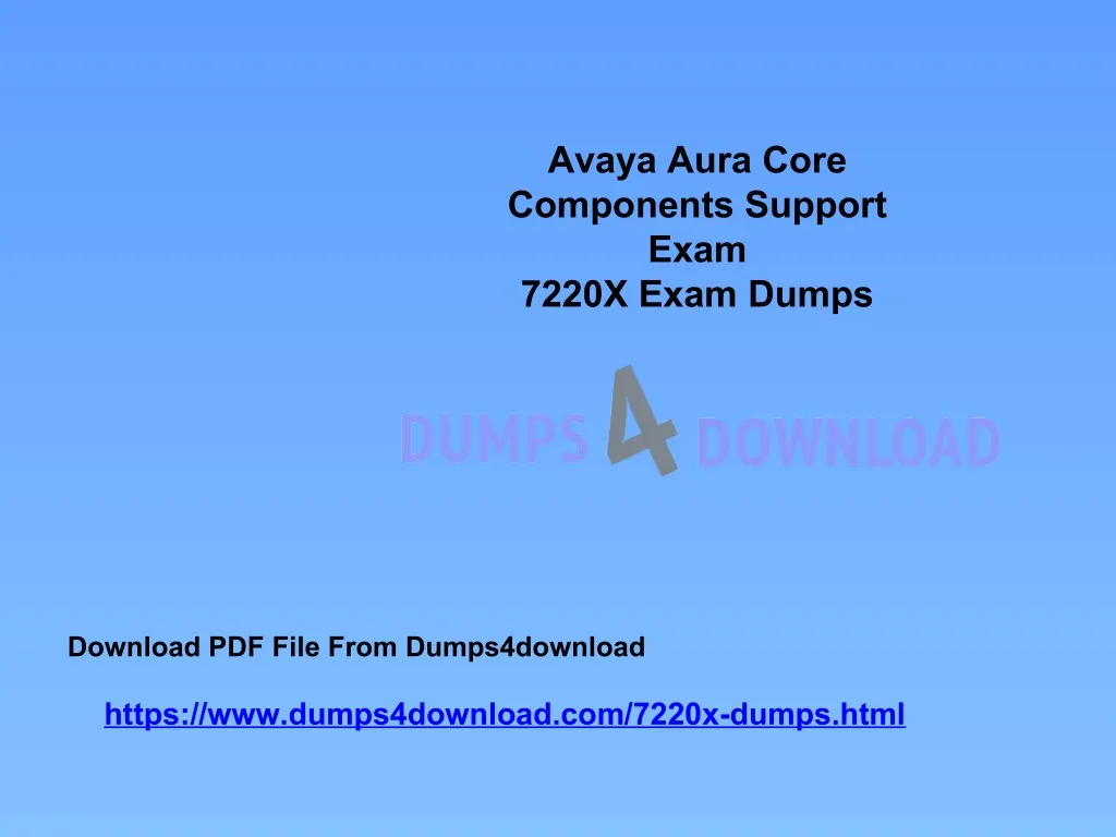 avaya aura core components support exam 7220x
