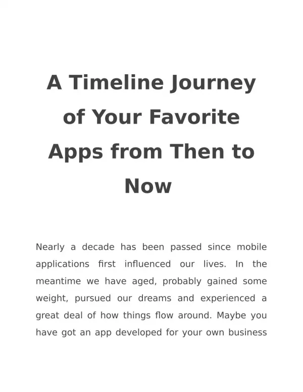 A Timeline Journey of Your Favorite Apps from Then to Now