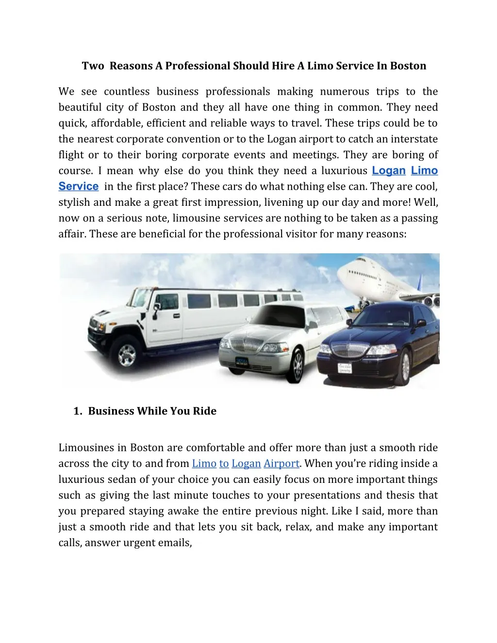 two reasons a professional should hire a limo