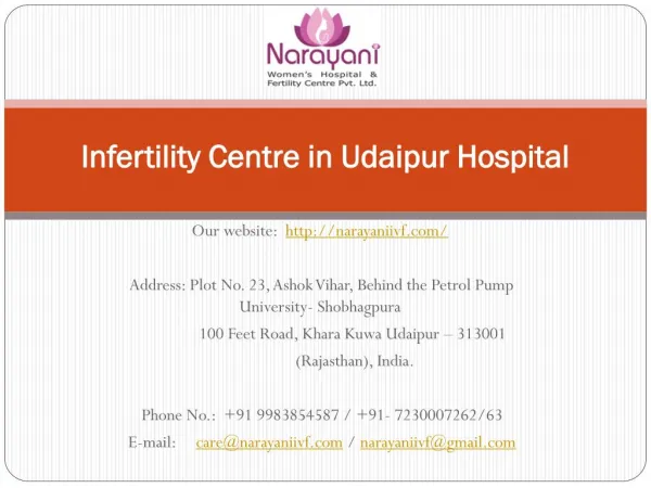 Infertility Centre in Udaipur Hospital