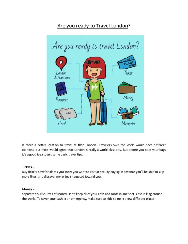 Are you ready to travel London?