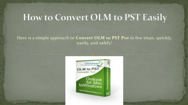 How to Convert OLM to PST Easily