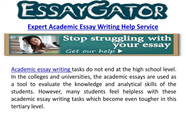 Best Academic Essay Writing Help Services