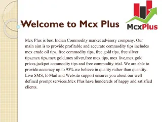 Free Commodity Tips | Mcx Tips