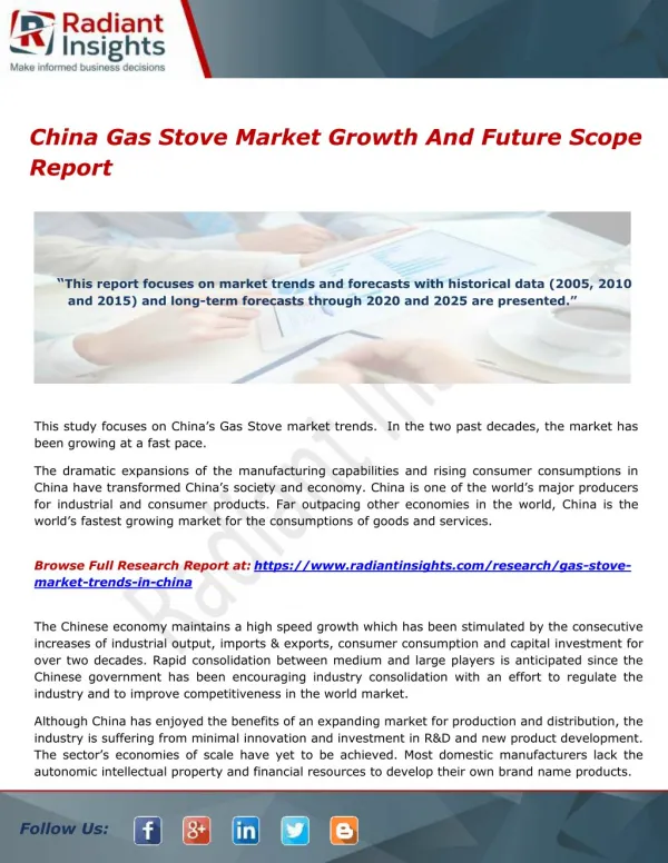 China Gas Stove Market Growth And Future Scope Report