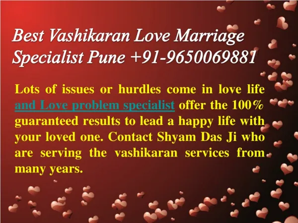 Best Vashikaran Love Marriage Specialist Pune 9650069881