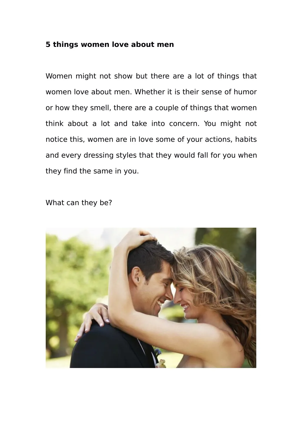 5 things women love about men